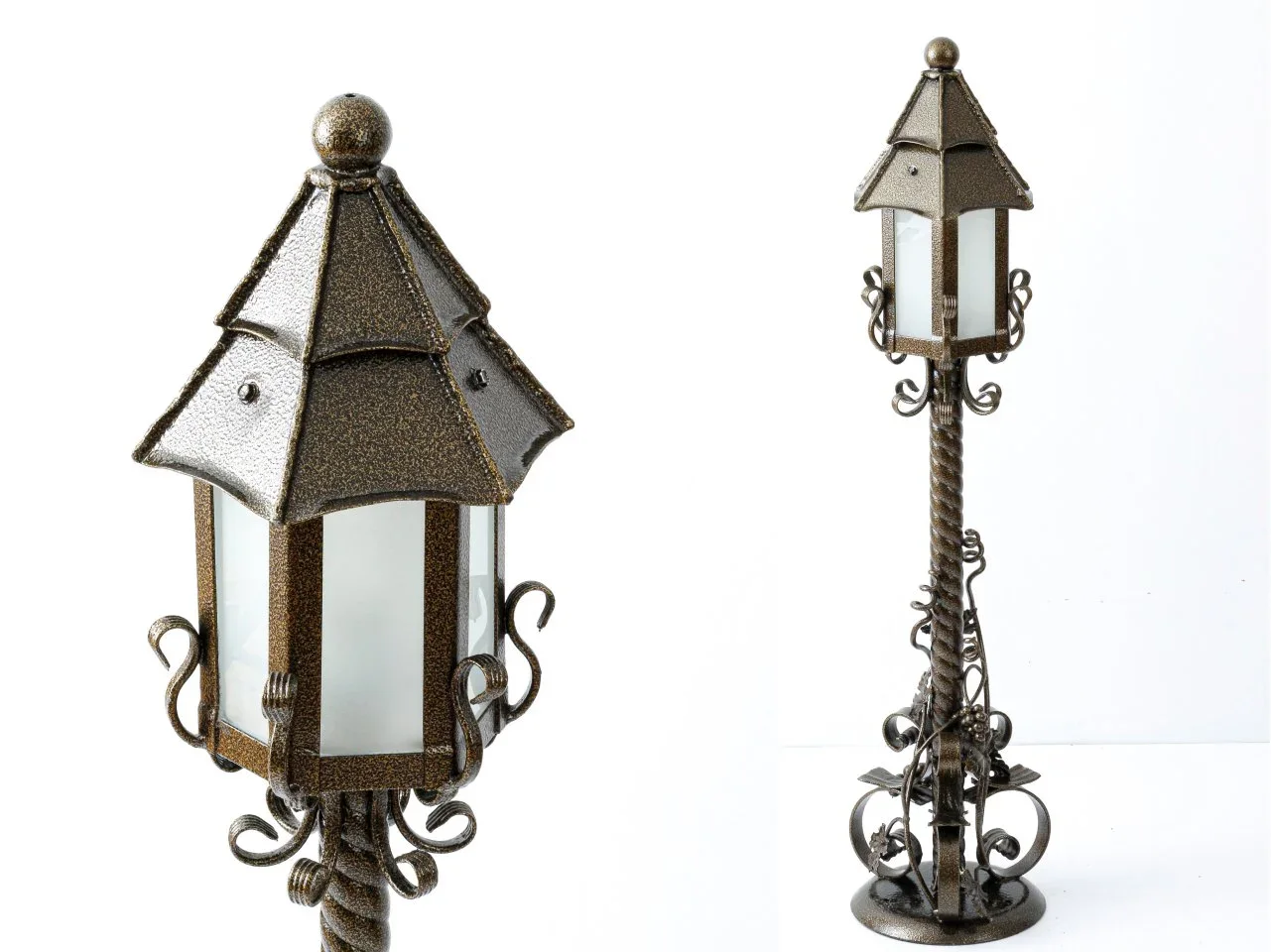 Artystyczna latarnia kuta - Detal oprawy