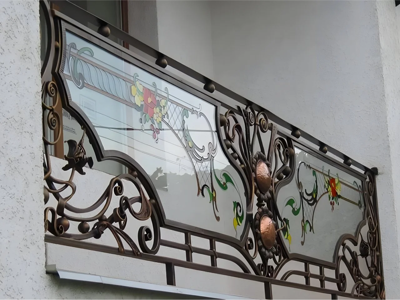 Balustrada Balkonowa Kuta z Ekskluzywnym Witrażem