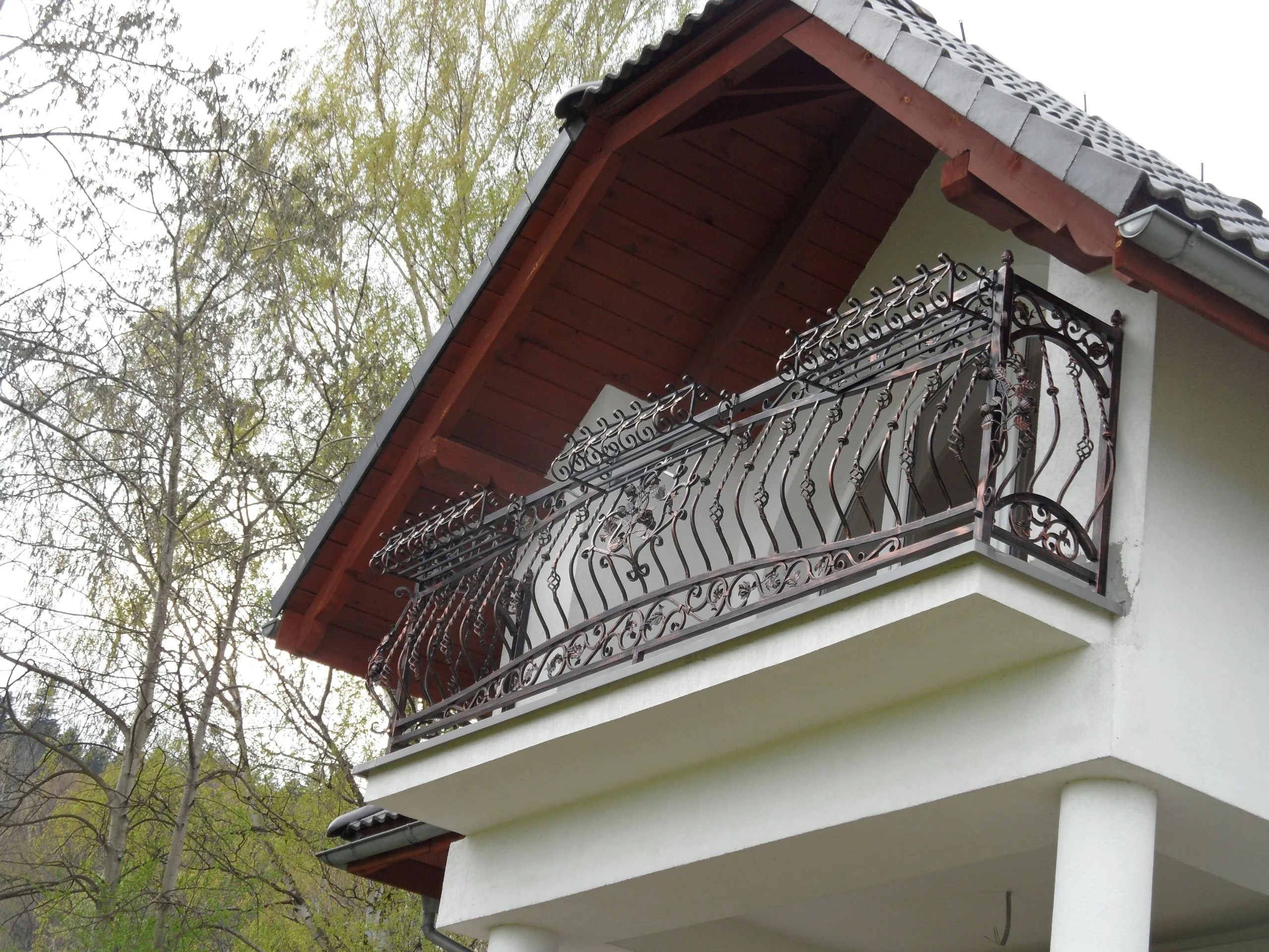 Balustrada balkonowa kuta - miedź - realizacja