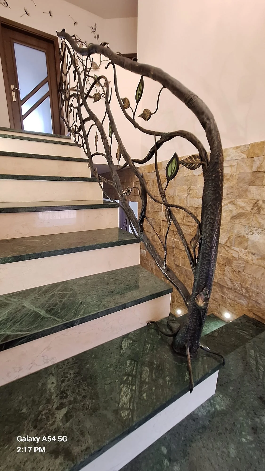 Balustrada Drzewo - Schody z Zielonego Marmuru