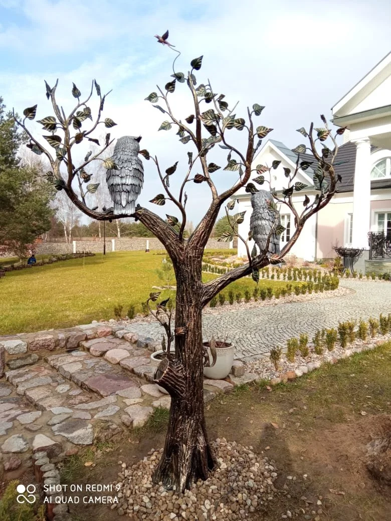 Rzeźba Ogrodowa Kuta - Drzewo z Sowami