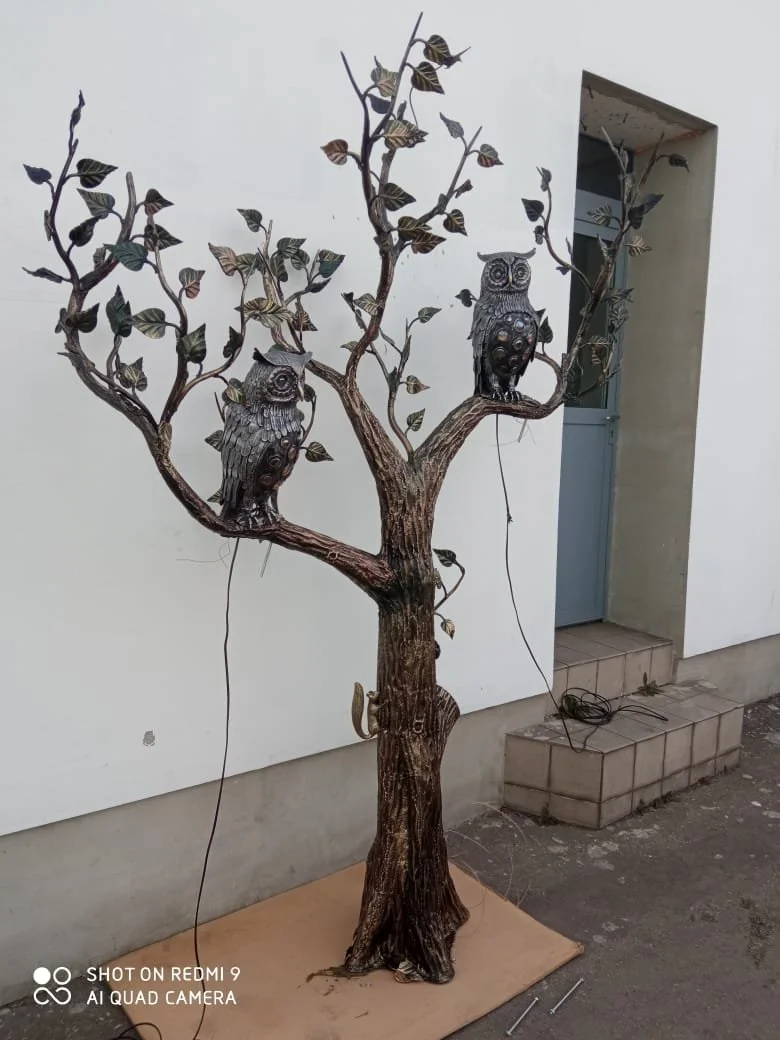 Kuta Rzeźba Drzewo - Sowy w Ogrodzie (Realizacja)