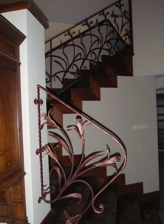 Balustrada Schodowa Kuta - Motyw Lilii (Patyna Miedź)