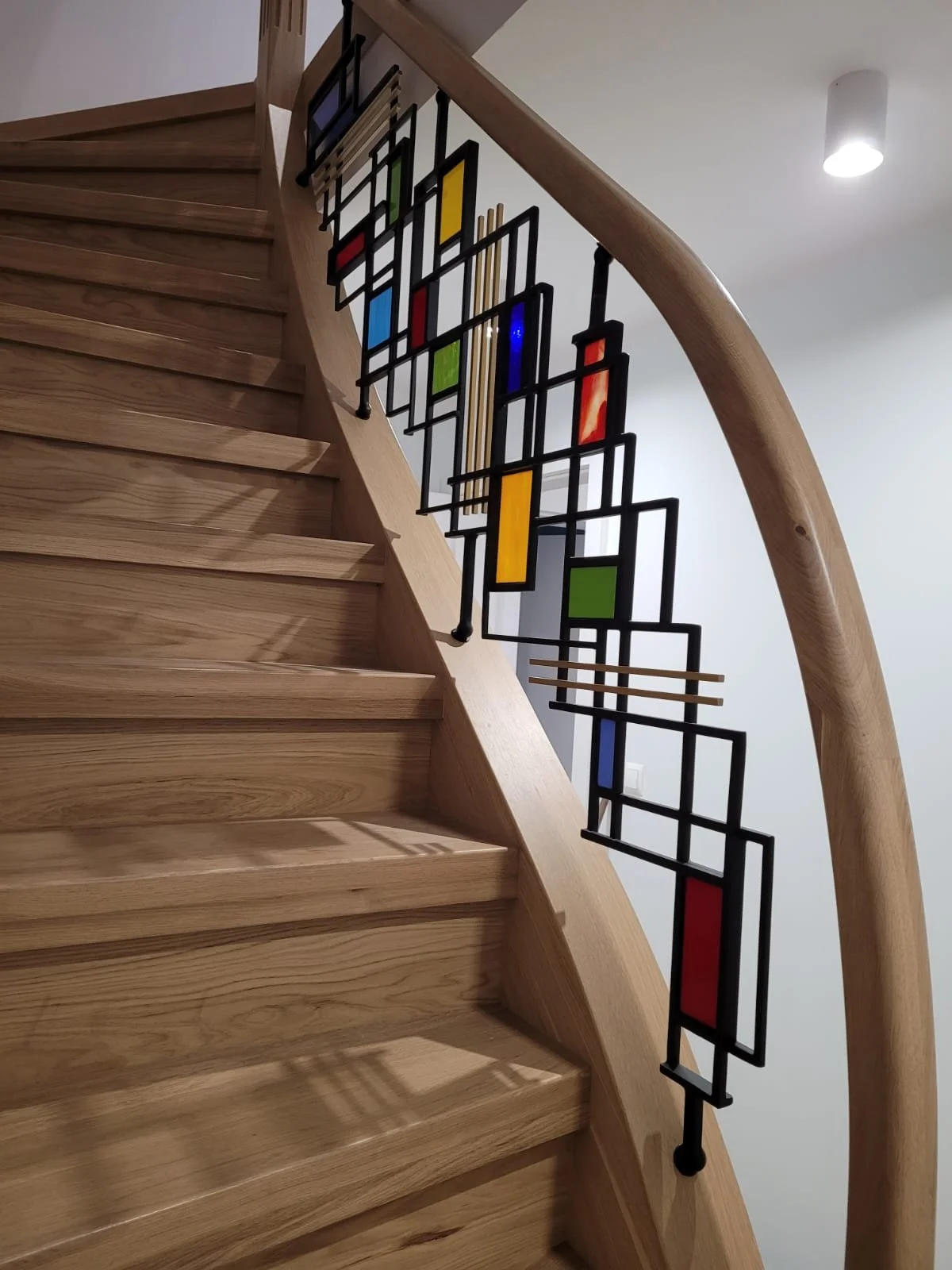 Balustrada Schodowa Witrażowa - Mondrian Antresola