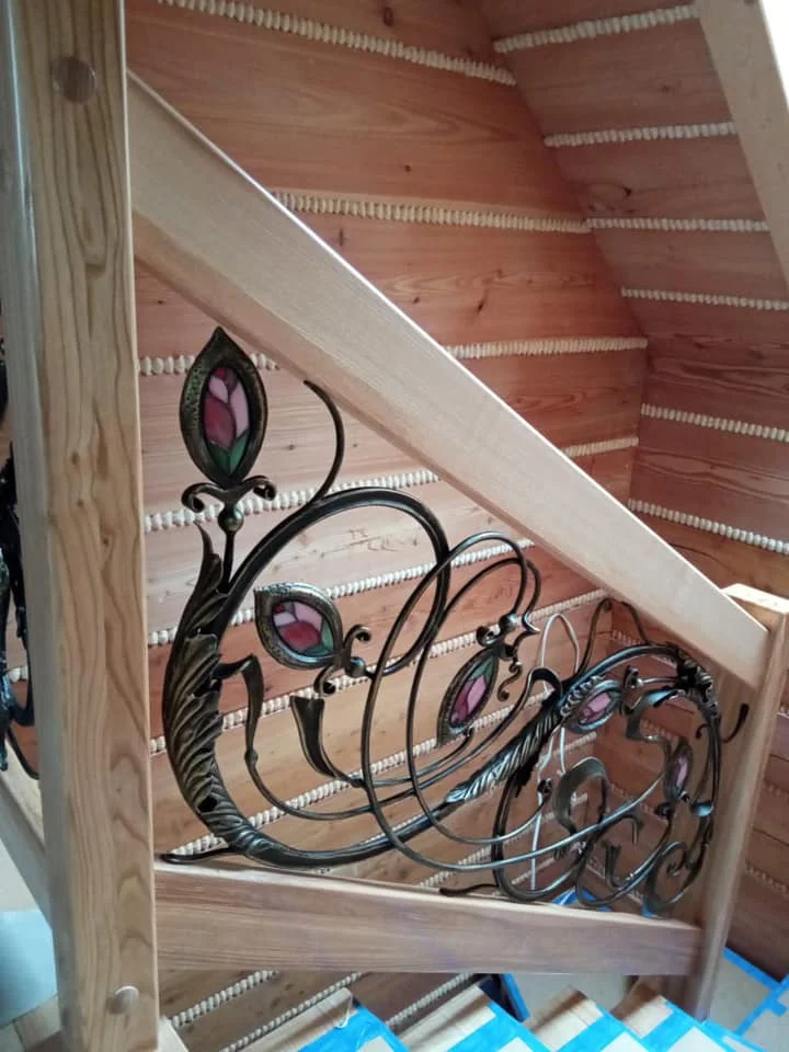 Balustrada Schodowa - Kuty Motyl z Witrażem