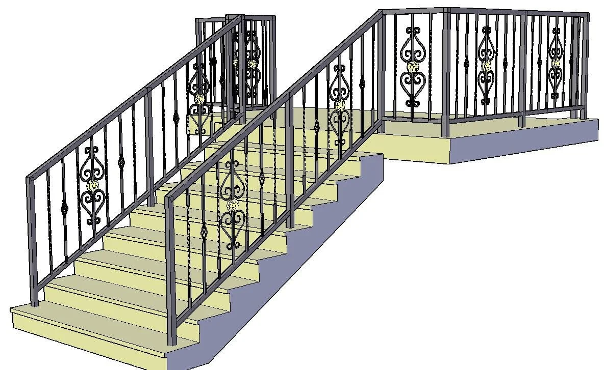 Projekt 3D Balustrady Schodowej - Wizualizacja