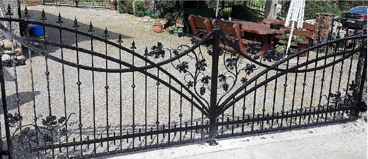 Brama dwuskrzydłowa kuta 'Winogrono'