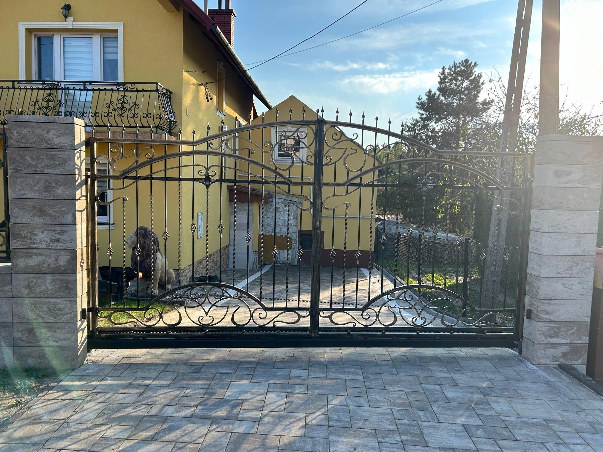 Brama Kuta Dwuskrzydłowa - Złota Patyna (Pełny Wzór)