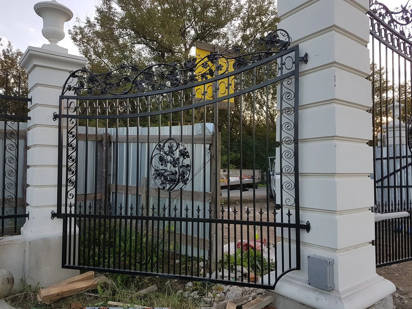 Brama Pałacowa z Winogronami - Widok z Boku