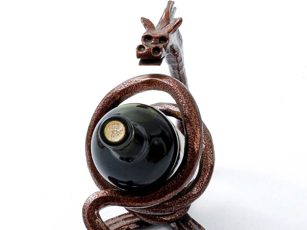 Butelka Wina w Stalowym Uchwycie Smoka