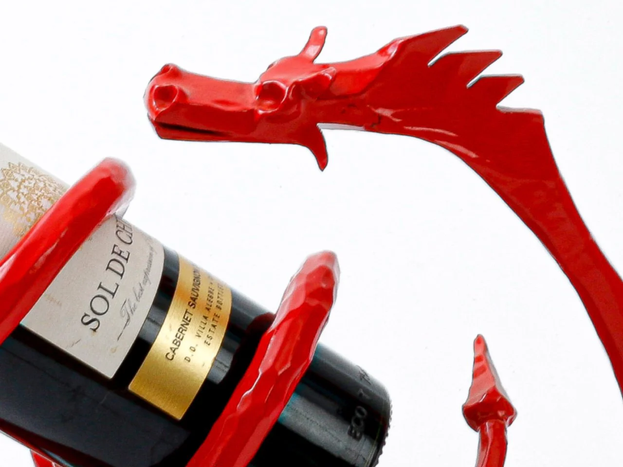 Czerwony Smok - Stojak na Wino Kuty