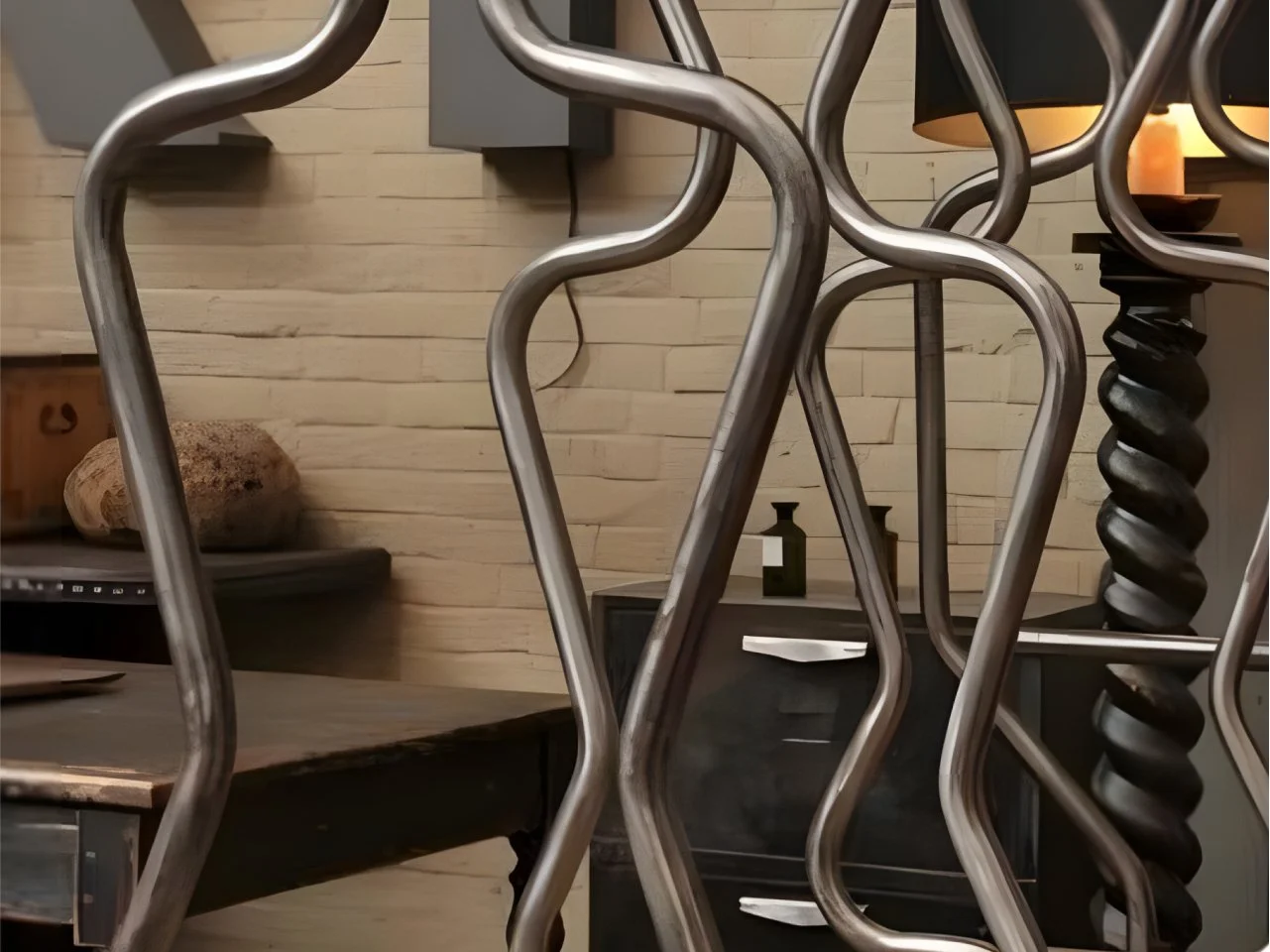 Detal rzeźby 'Postacie' - Gięcie metalu