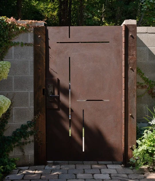 Furtka pełna stalowa - nowoczesny design - rdza