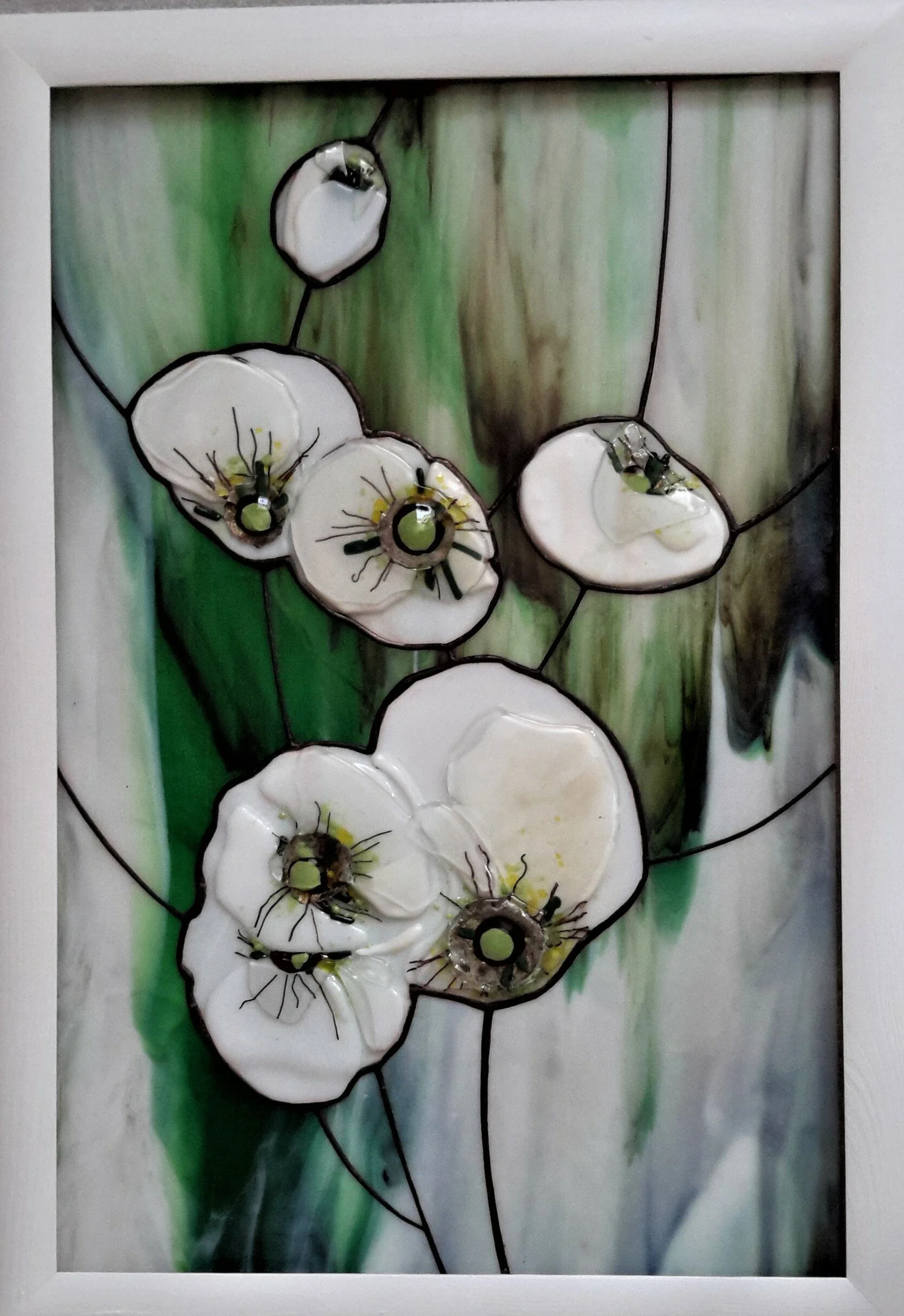 Obraz Fusingowy - Białe Maki