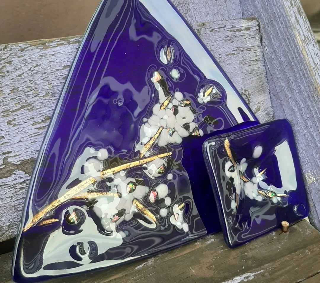 Talerz/Misa Fusingowa - Niebieska Abstrakcja