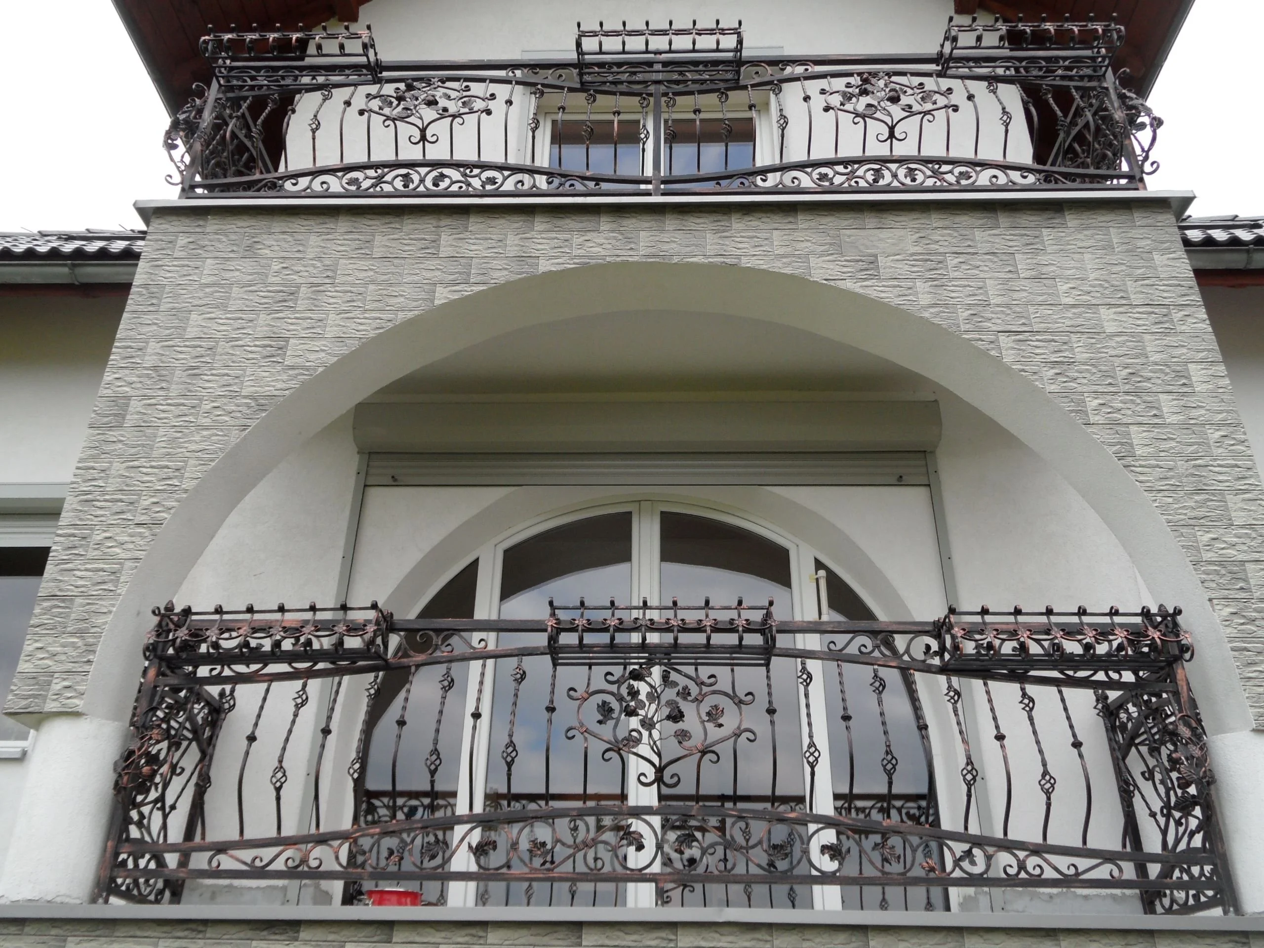 Komplet balustrad balkonowych - kute miedziane