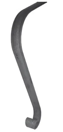 Kuty pochwyt poręczowy 40x8 600mm zakończenie