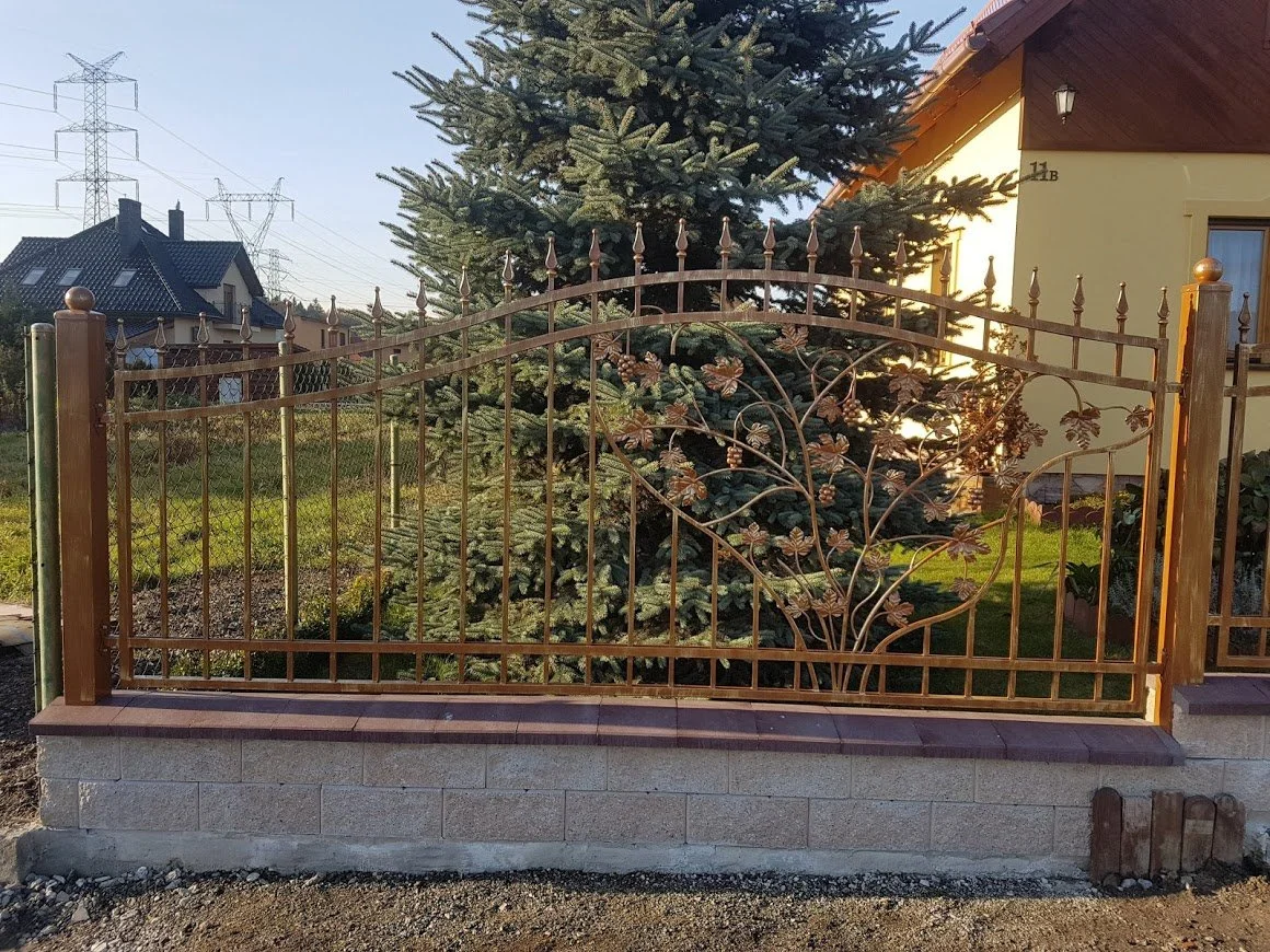 Linia Ogrodzenia z Winoroślą w Słońcu