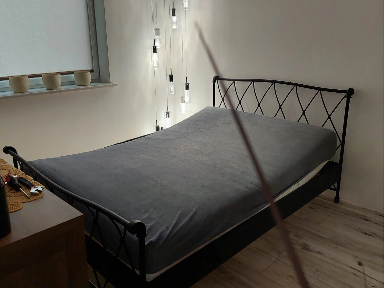 Łóżko metalowe kute - Wzór geometryczny