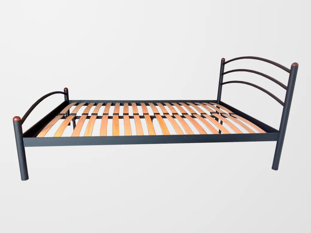 Łóżko Metalowe Łukowe - Stelaż Drewniany