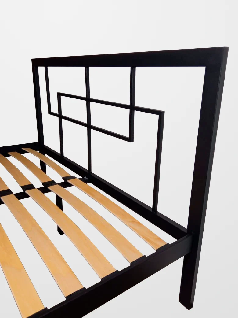 Łóżko Metalowe - Detal Wezgłowia (Geometria)