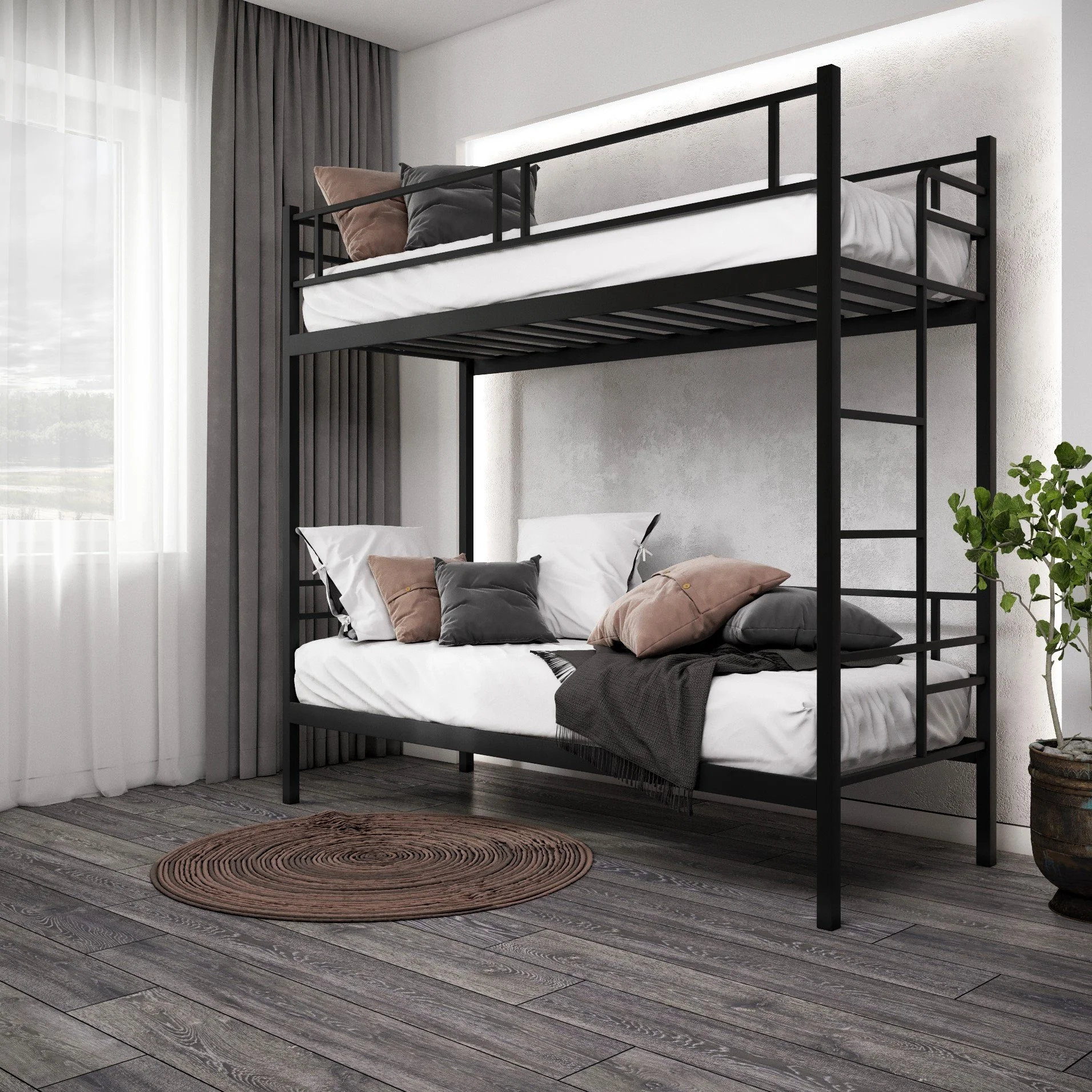 Łóżko Piętrowe Metalowe - Aranżacja