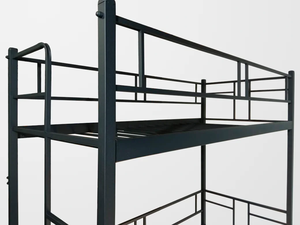 Łóżko Piętrowe Metalowe - Widok z Boku