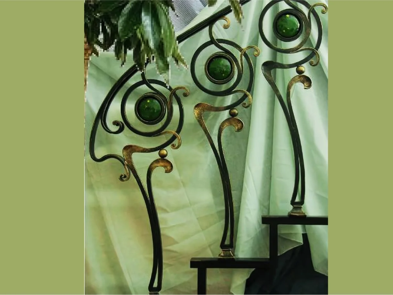 Nowoczesna Balustrada Kuta z Zielonym Szkłem