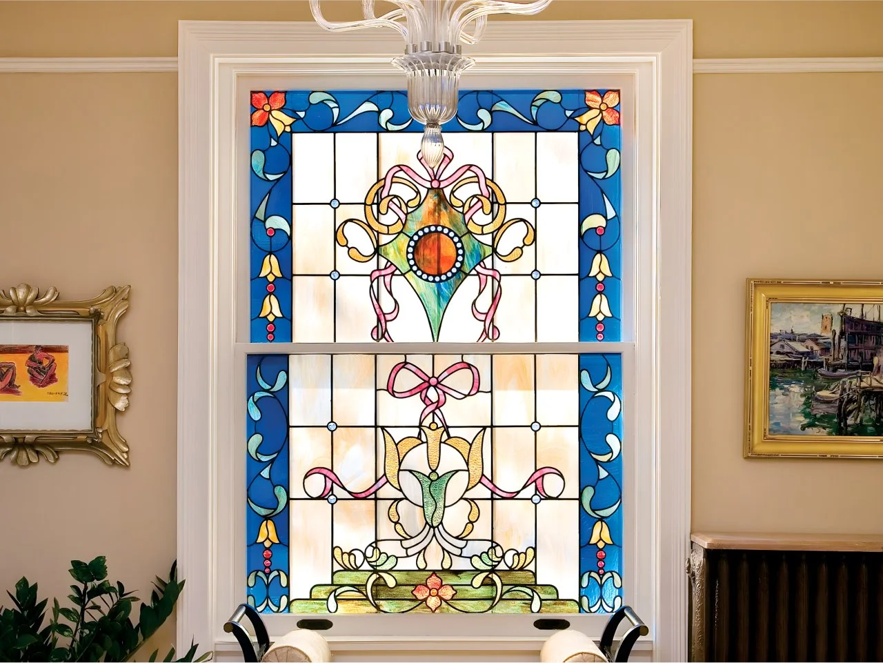 Okno Witrażowe - Artystyczne Kwiaty