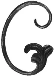 Ornament kuty C-kształtny z akantem v3 137