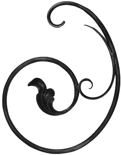 Ornament kuty okrągły z akantem v6 134