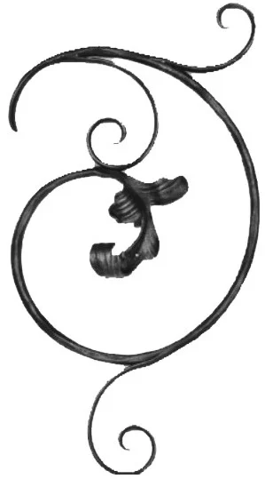 Ornament kuty pionowy z akantem wariant 126