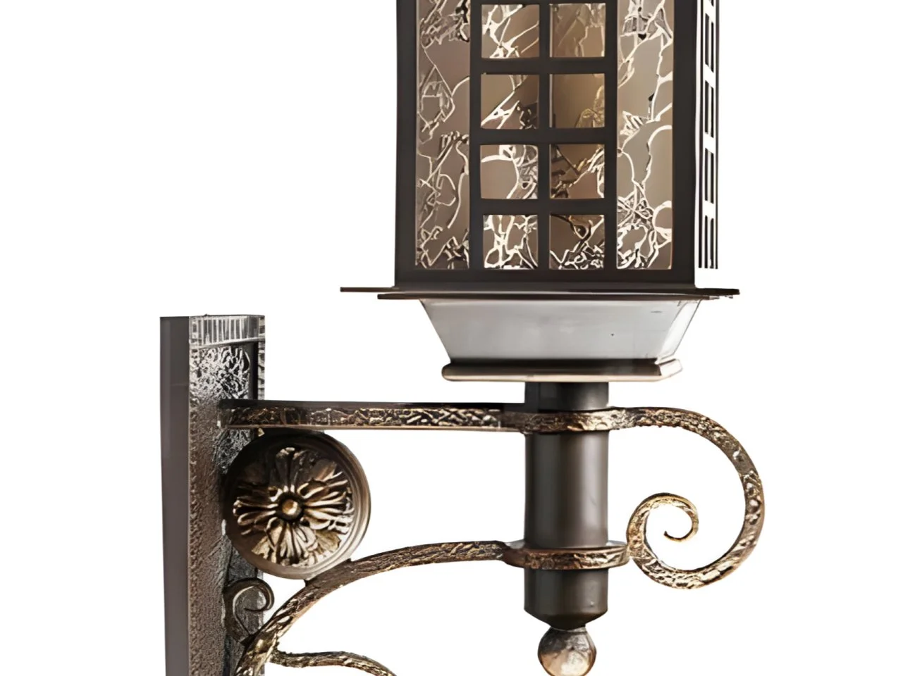 Ozdobne zakończenie lampy kutej - Kwiat