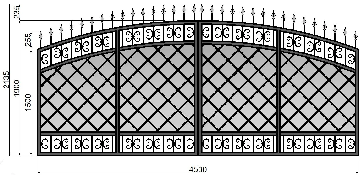 Projekt Bramy - Kratownica i Łuk (Rysunek)