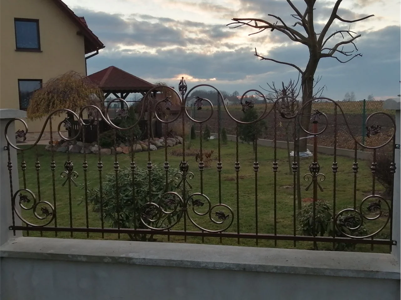 Przęsło kute zdobione - Liść dębu