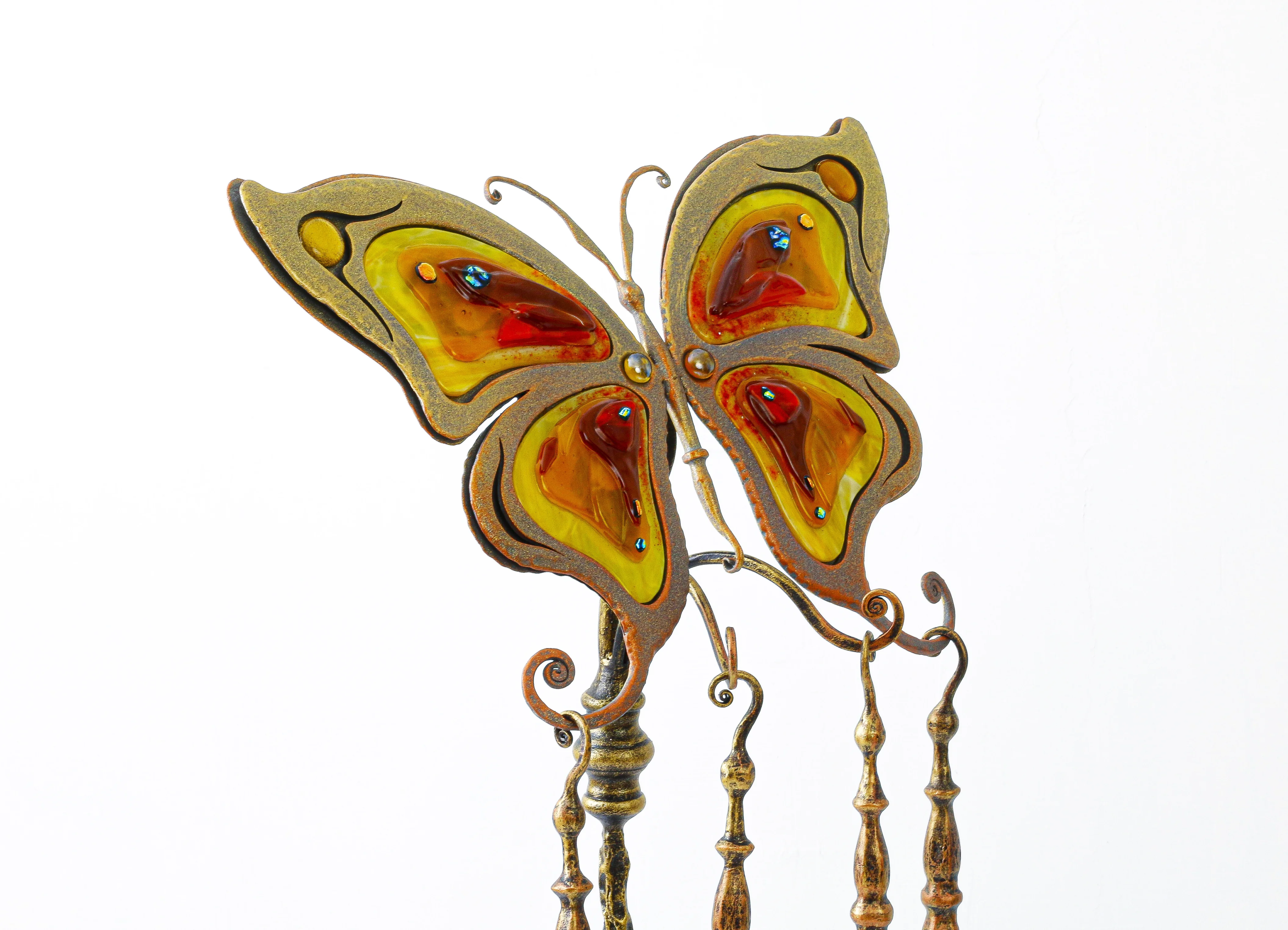 Przybornik kominkowy 'Motyl' żółty - zbliżenie