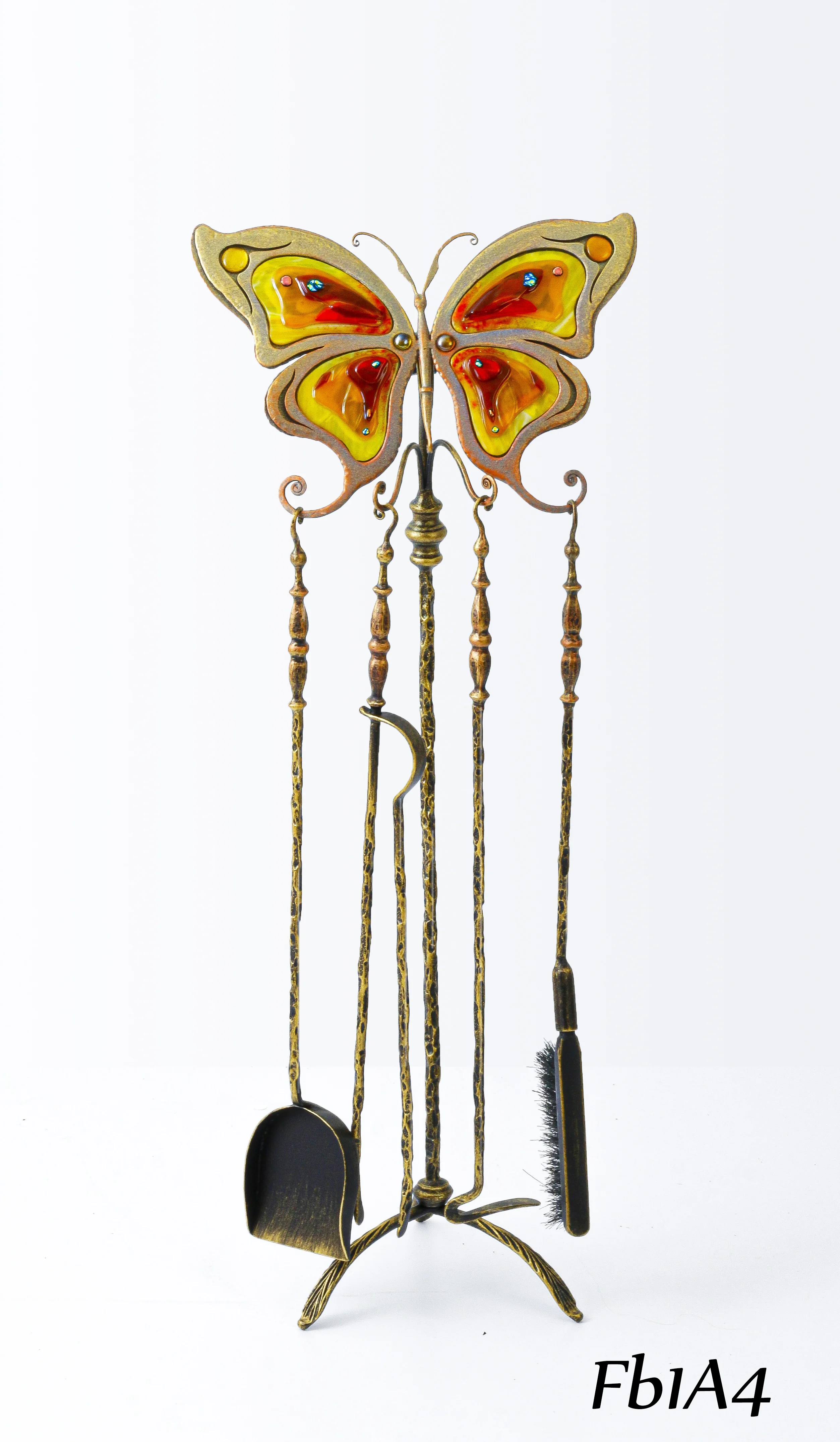 Przybornik kominkowy 'Motyl' - żółty