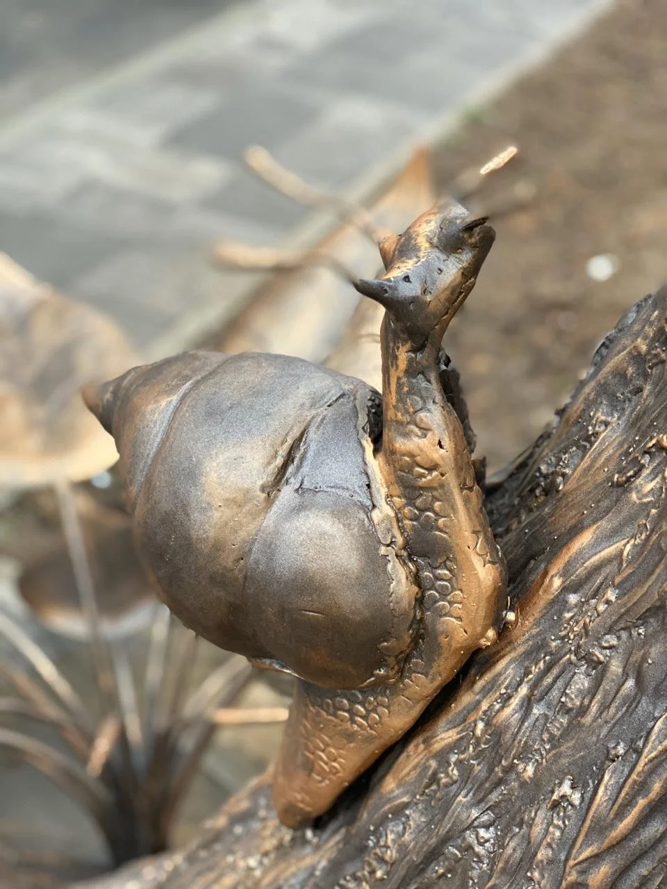 Rzeźba Ślimak - Detal metaloplastyka ogrodowa