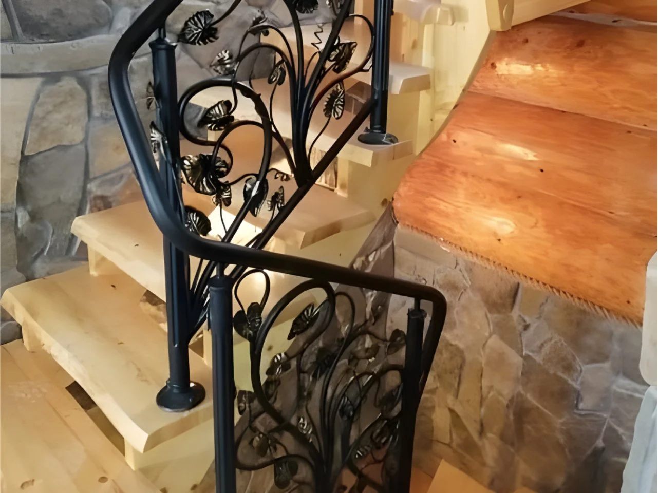 Schody z balustradą kutą - Widok ogólny