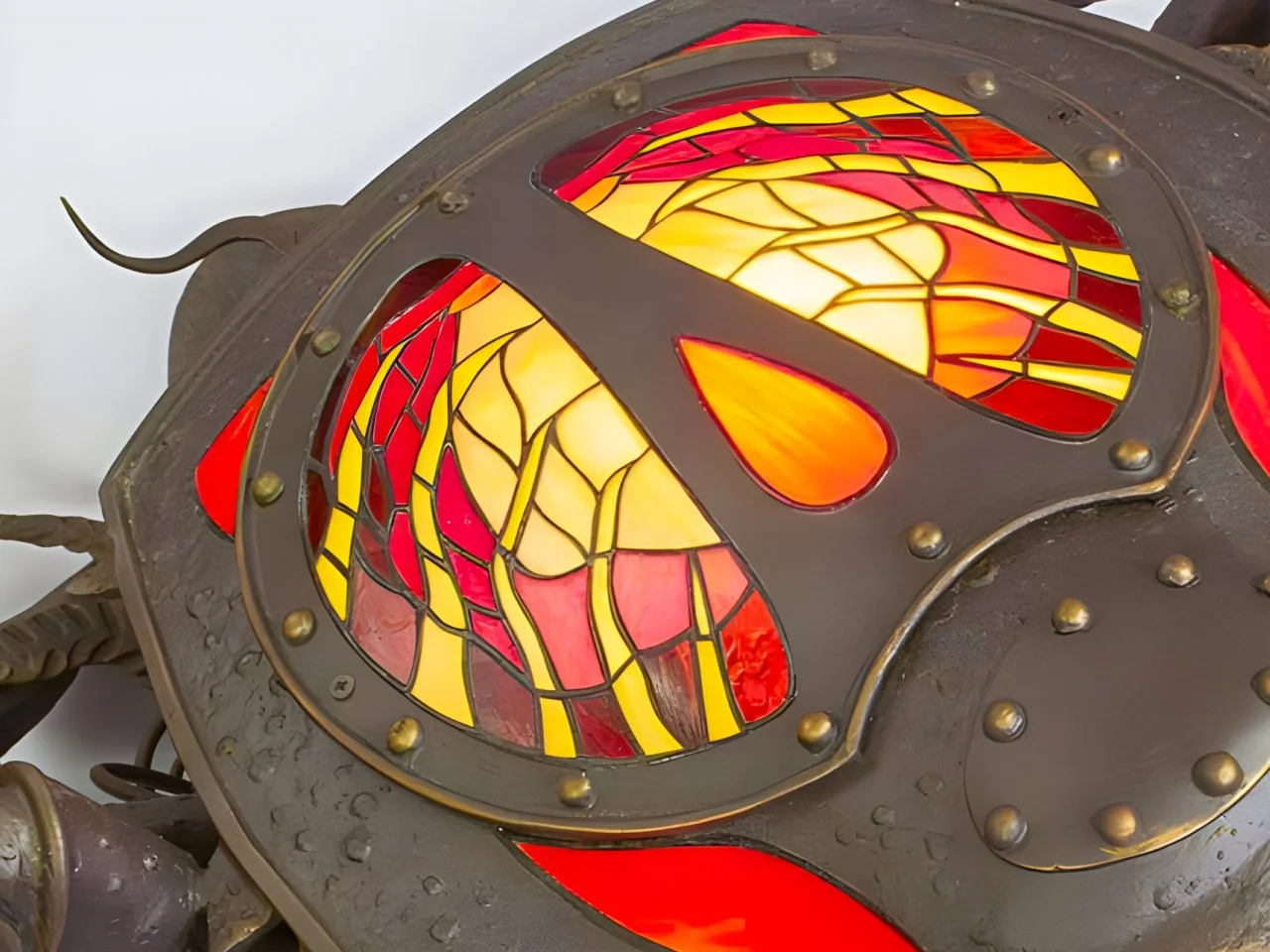 Skorupa lampy Krab - Witraż czerwony