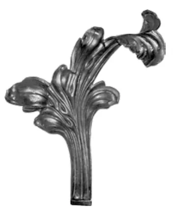 Stalowy liść kuty 14.303.30  300 x 260mm