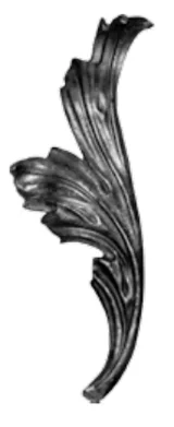 Stalowy liść kuty 14.303.35  270 x 100mm