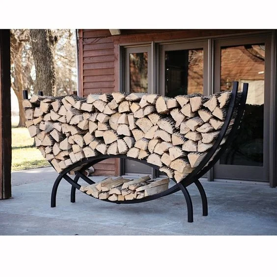 Stojak na drewno kominkowe łukowy duży