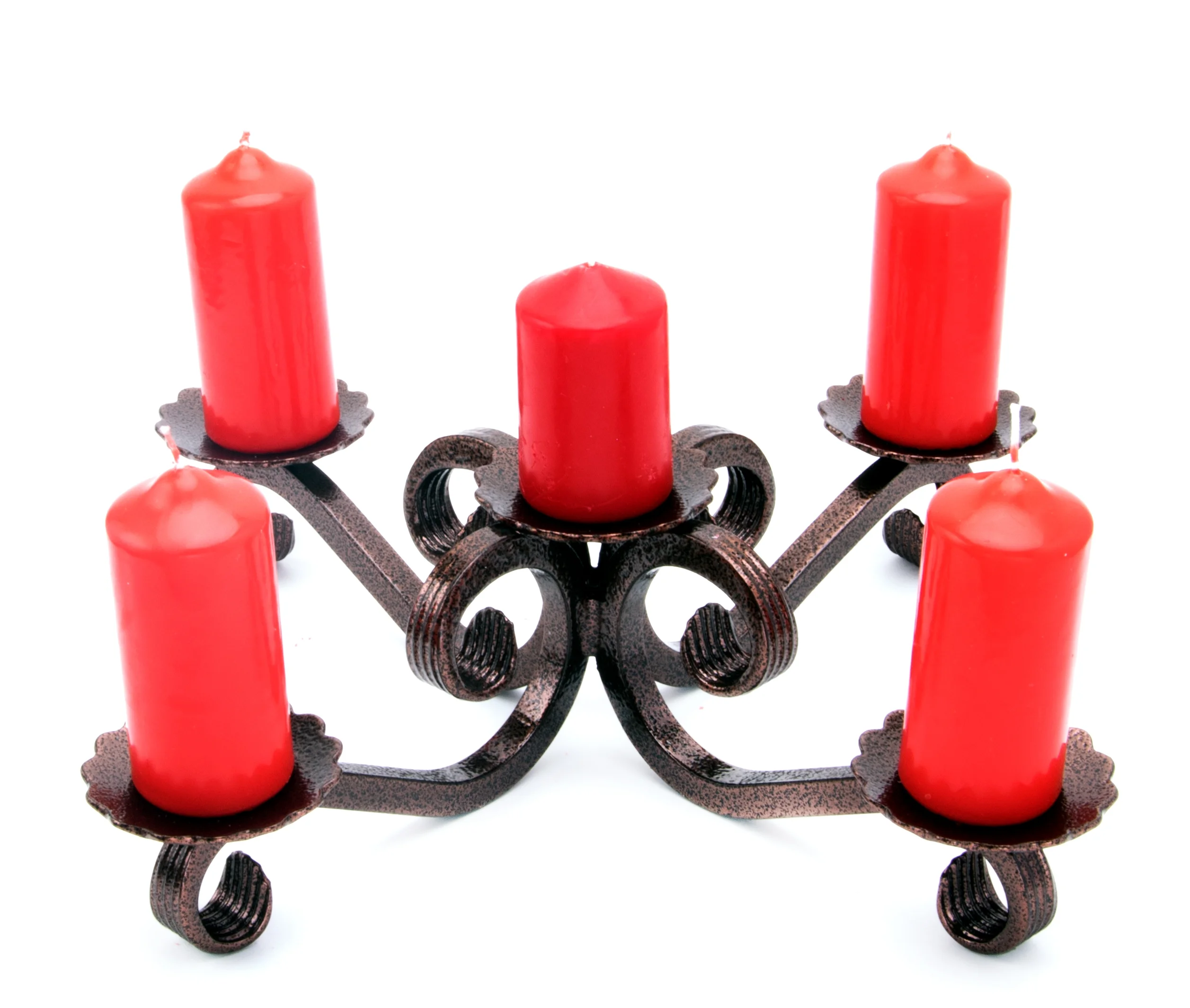 Świecznik kuty pięcioramienny na stół