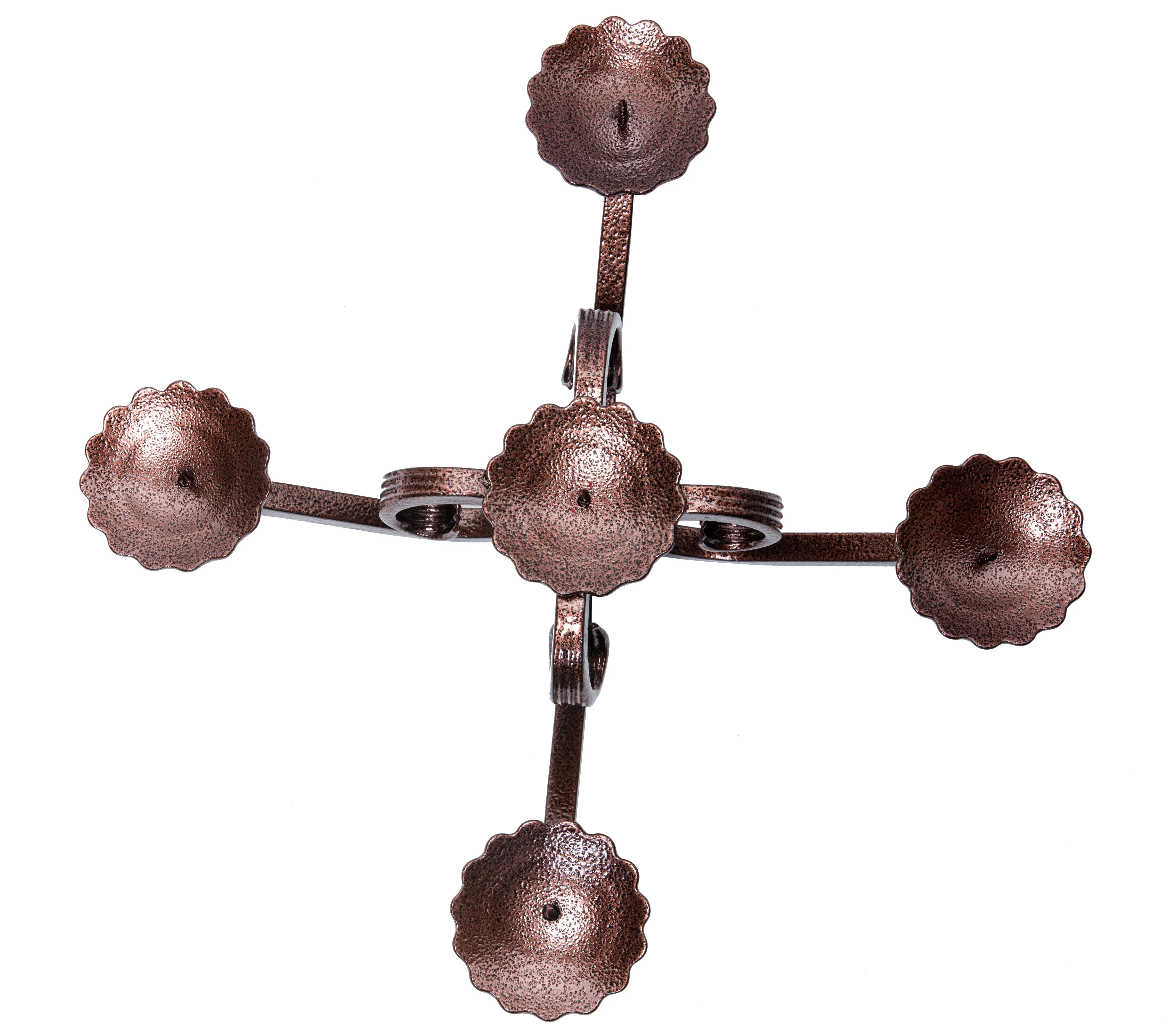 Świecznik kuty pięcioramienny - rzut z góry