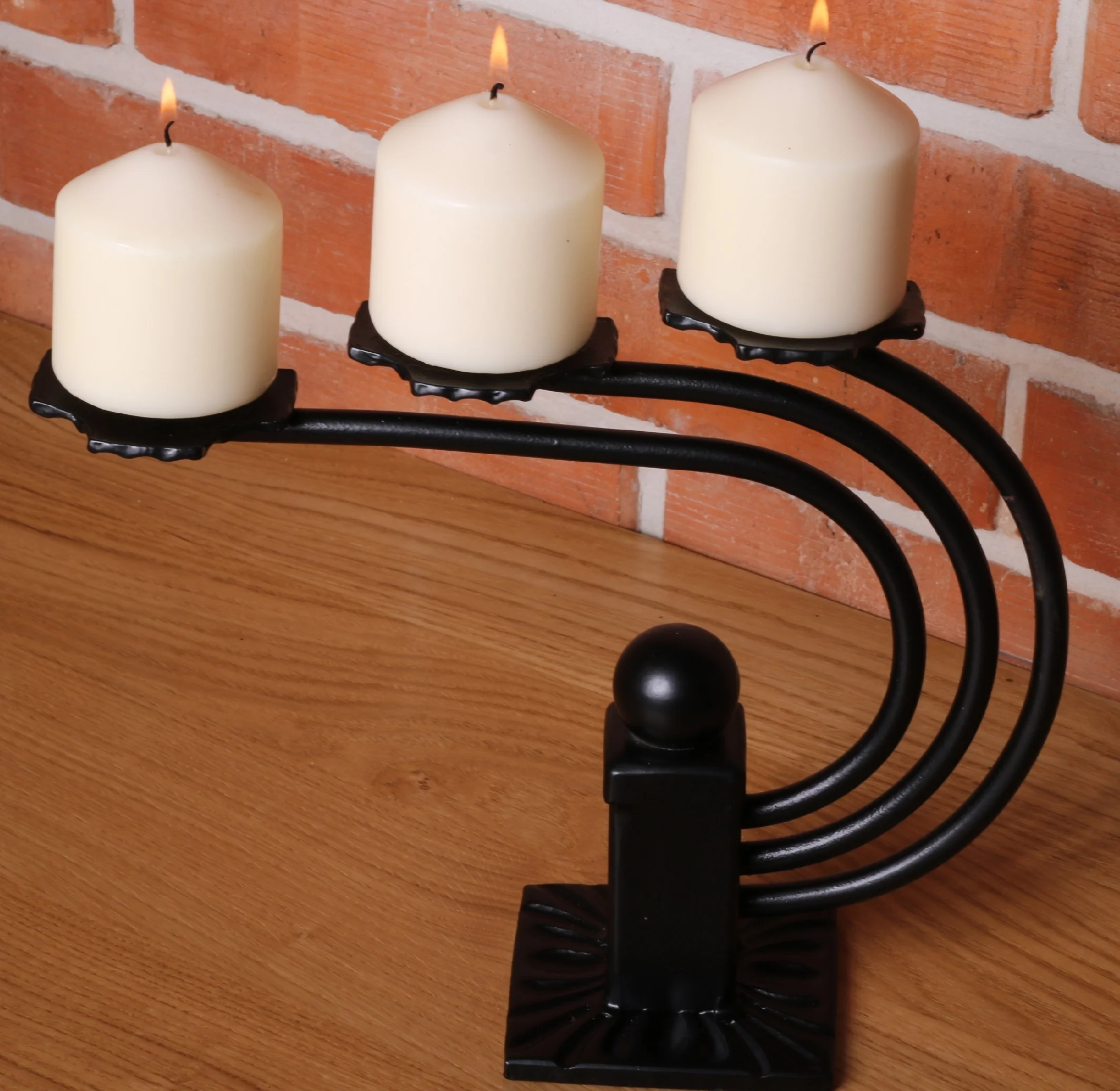 Świecznik kuty podwójny 'Spirala'