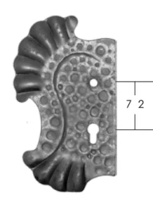 Szyld Drzwiowy Kuty 72mm Lewy - Ozdobne Okucie do Bram i Furtek