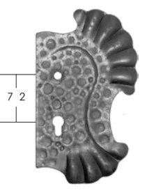 Szyld Drzwiowy Kuty 72mm Prawy - Ozdobne Okucie do Bram