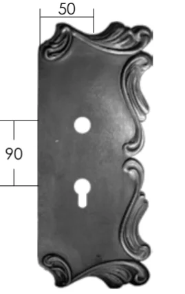 Szyld Drzwiowy Kuty 'Fala' 90mm Lewy