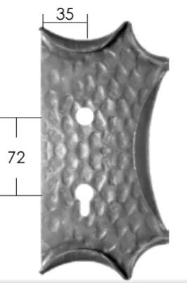 Szyld Drzwiowy Kuty 'Fala Młotkowana' 72mm Lewy